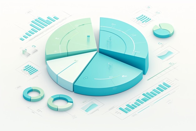 Pie graph for Power Point presentation design in business background