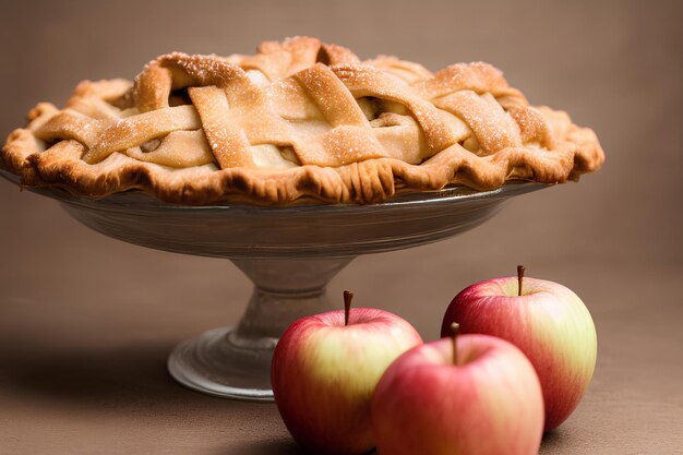 Photo a pie with apples on the table