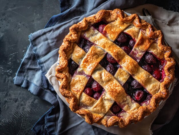 Photo a pie with berries on top