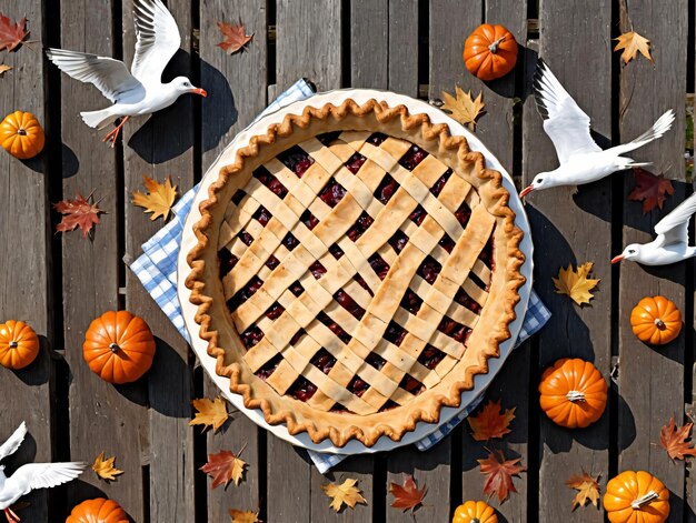 A Pie With A Lattice Design On It