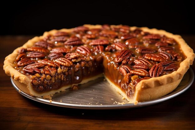 a pie with nuts and nuts on it