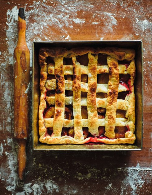 Pie with peaches