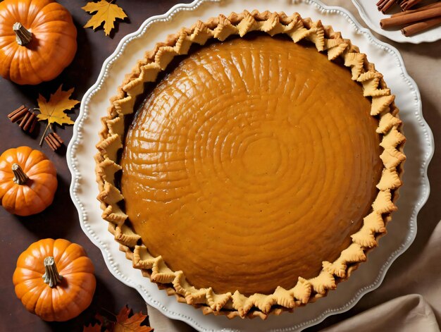 A Pie With A Pumpkin In The Middle