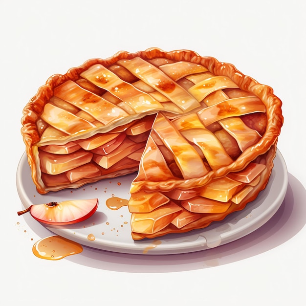 a pie with a slice cut out of it that has been cut into slices