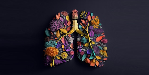 A piece of artwork that says'lung'on it