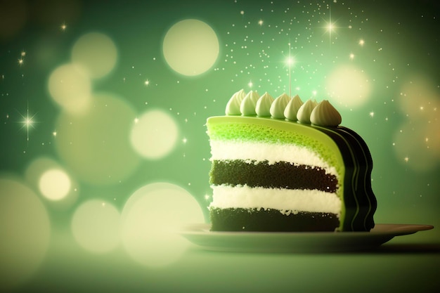 A piece of birthday cake Festive background Generative AI