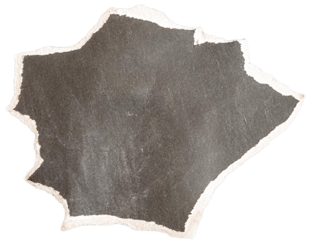 A piece of black paper torn in the shape of a star Blank old paper template with white background