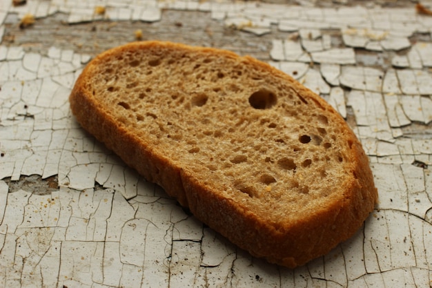 A piece of bread close-up