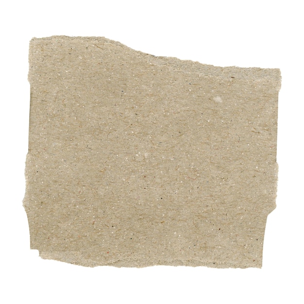 Piece of brown corrugated cardboard isolated over white