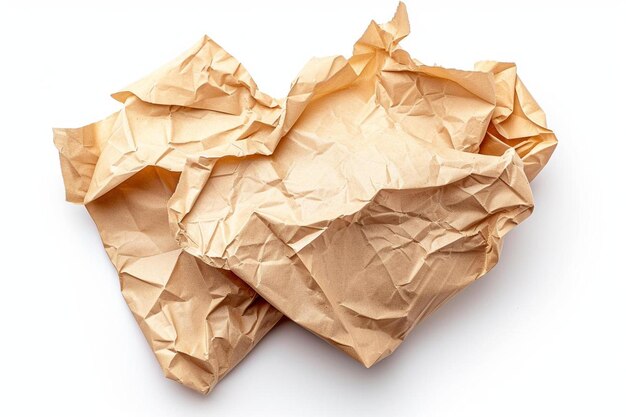 кусок коричневой бумаги, сложенный в форму сердца