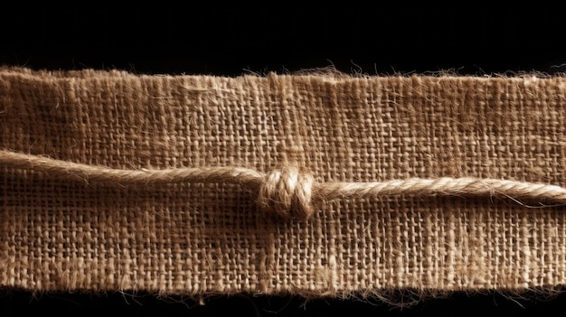 A piece of burlap with the word burlap on it