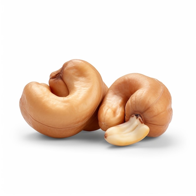 A piece of cashew is laying on its side.