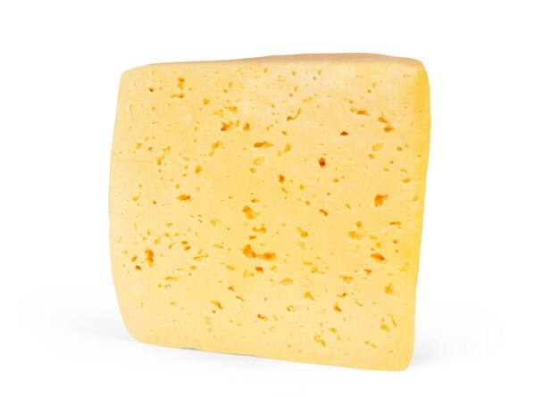 Piece of cheese isolated on a white background