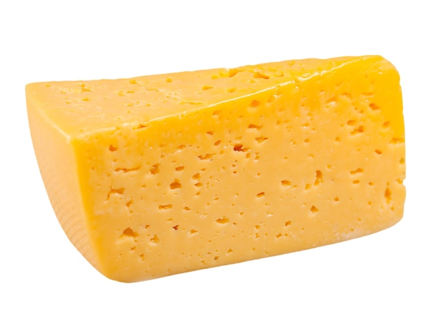 piece of cheese isolated on white background