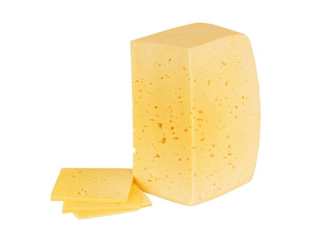 Piece of cheese isolated