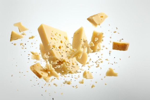 a piece of cheese that is falling off of it