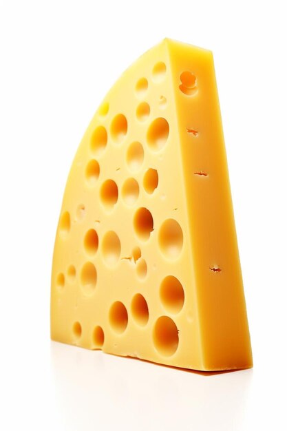 a piece of cheese with holes cut into it