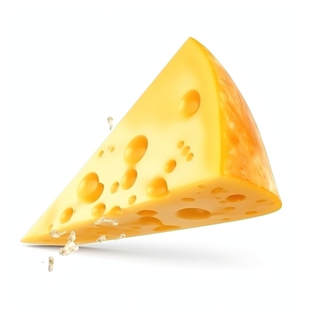 A piece of cheese with holes in it and the word cheese on it.