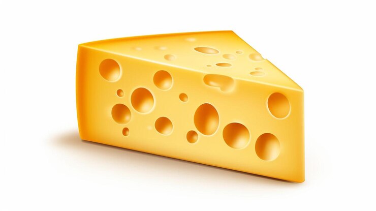 Photo a piece of cheese with holes on it