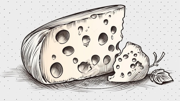 A piece of cheese with holes on it