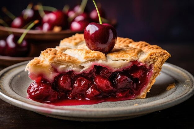 Photo piece of cherry pie