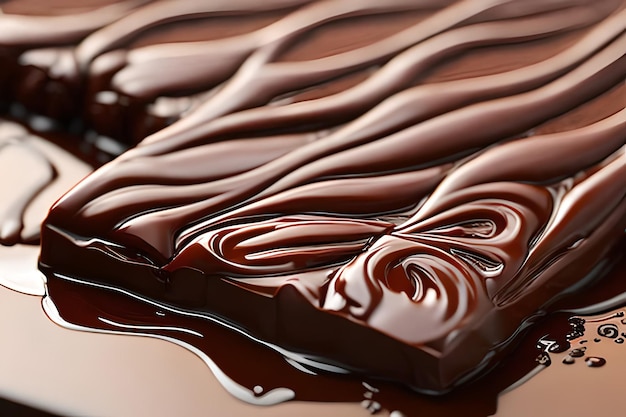 A piece of chocolate with a swirly swirl on the top.