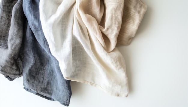 Photo a piece of cloth is laying on a table with a blue cloth on it