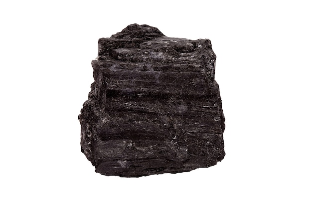 Piece of coal isolated on a white background. fuel for industry