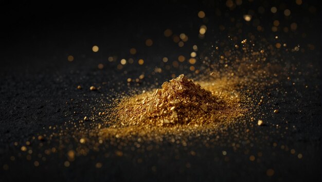 Photo a piece of copper is being poured into a pile of powder