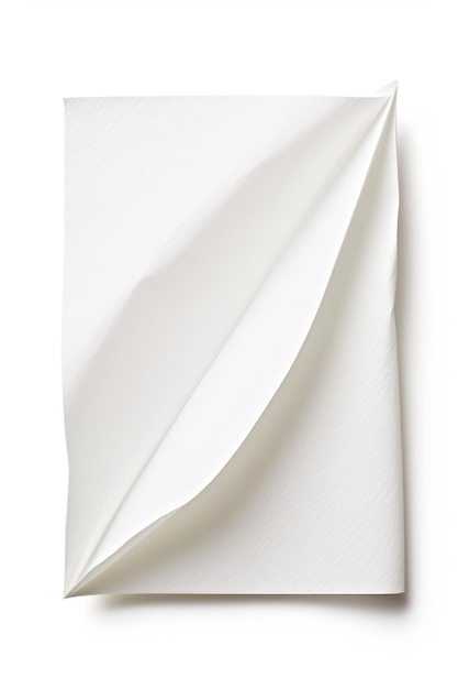 A piece of folded paper with a crease isolated on white background ar 23 v 52 Job ID 2691b61486724c4c83d6727b6ff3188f