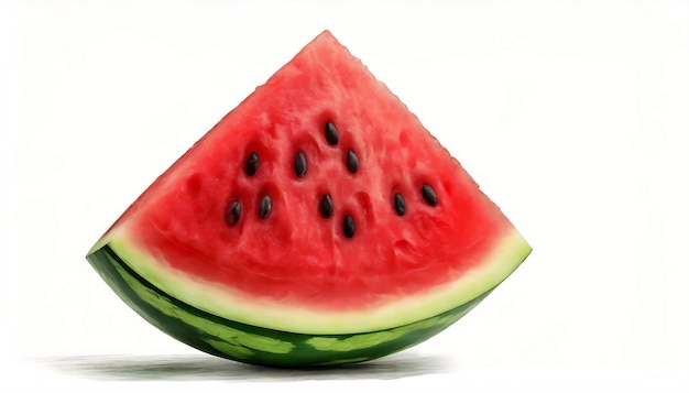 Piece of fresh watermelon on white background with copy space