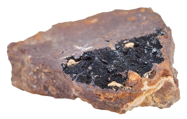 Piece of limonite stone with goethite mineral
