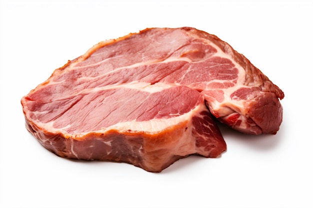 a piece of meat is shown on a white surface