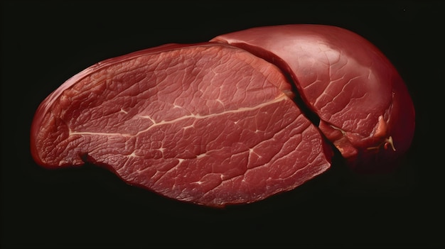 A piece of meat is shown with the word liver on it.