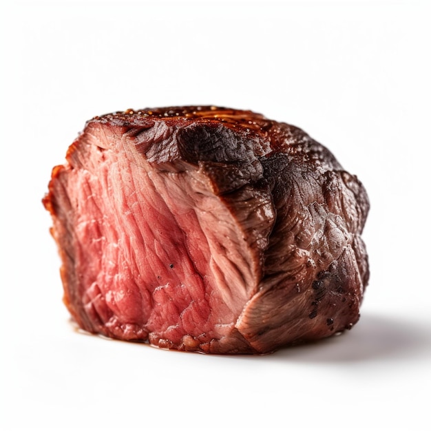 A piece of meat that has the word steak on it