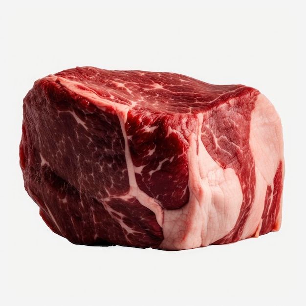 A piece of meat with a white background