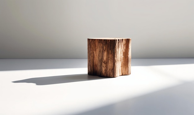 piece of natural wood log podium