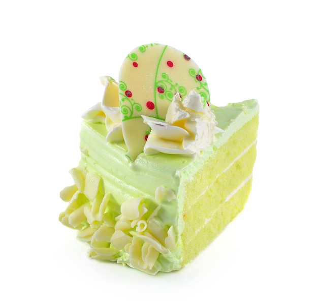 Piece of pandan cake