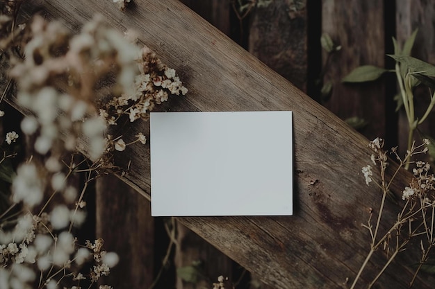 a piece of paper sitting on top of a piece of wood