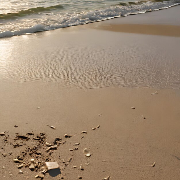 Photo a piece of paper that says  sea shells  on the beach