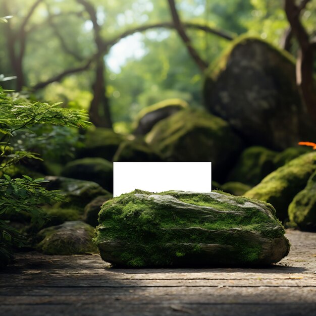 a piece of paper that says quot welcome quot is sitting on a rock