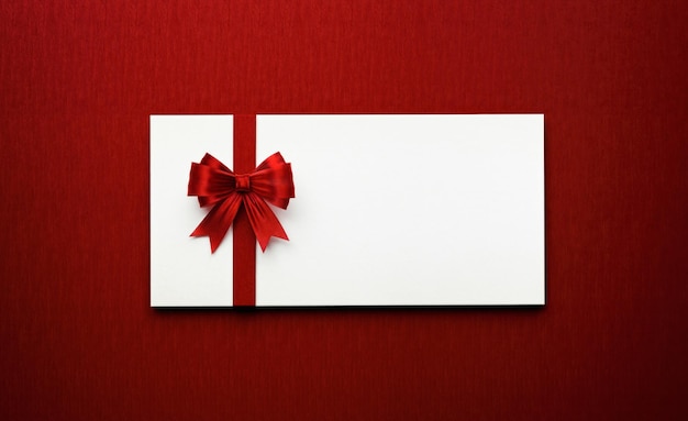 a piece of paper with a red bow on it