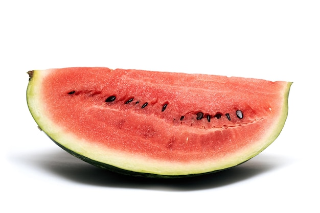 Piece of red watermelon isolated on a white background