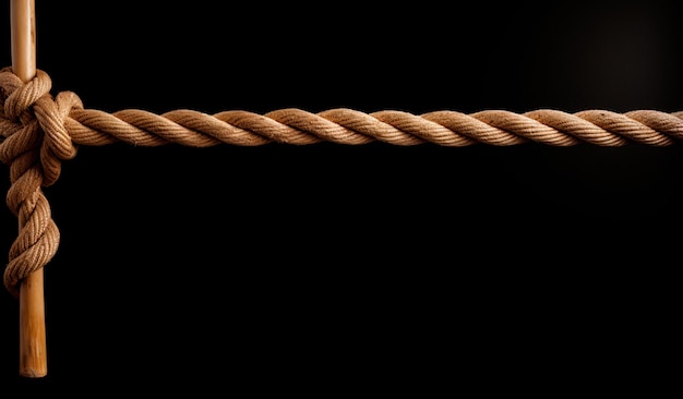 A piece of rope on a dark background