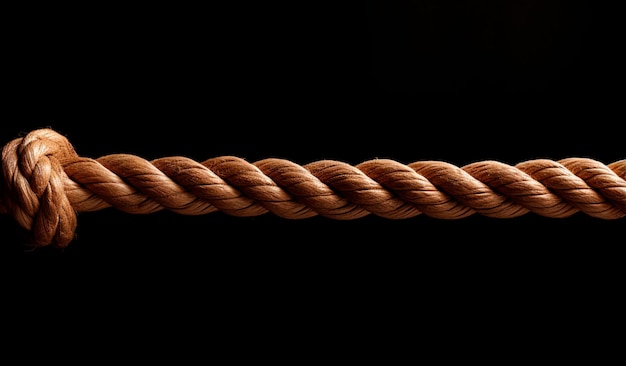 Photo a piece of rope on a dark background