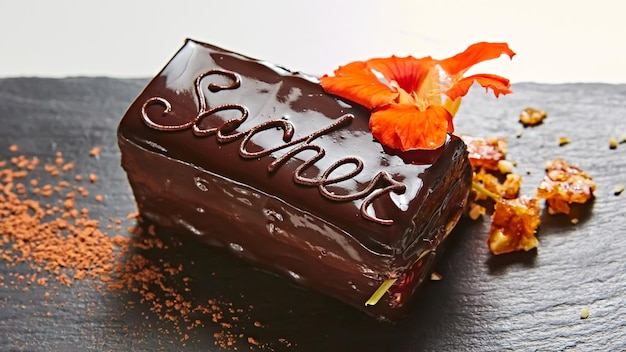 A piece of Sacher cake Shallow dof