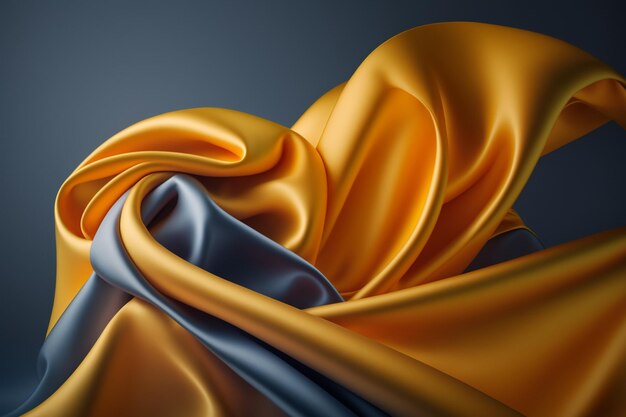 A piece of silk with a blue and yellow color ai generated artwork