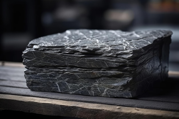 Piece Of Slate With Its Layered Texture Generative AI