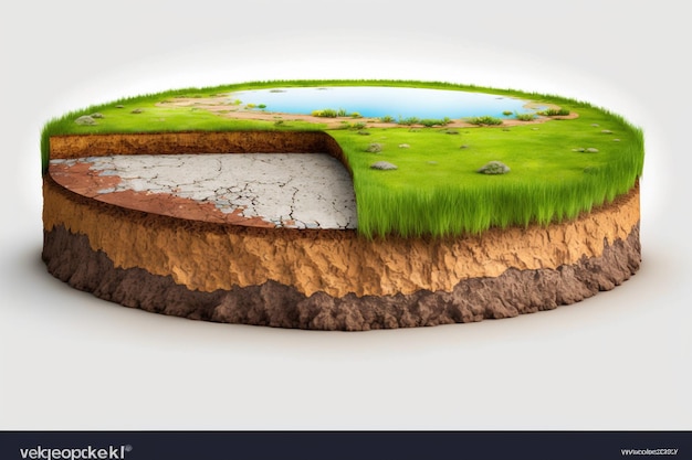 Photo a piece of soil with grass and dirt