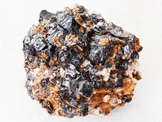 Piece of Sphalerite with Galena ore on white